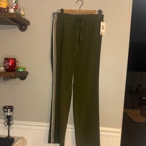 Zadig & Voltaire Olive Green Track Pants with Stripe